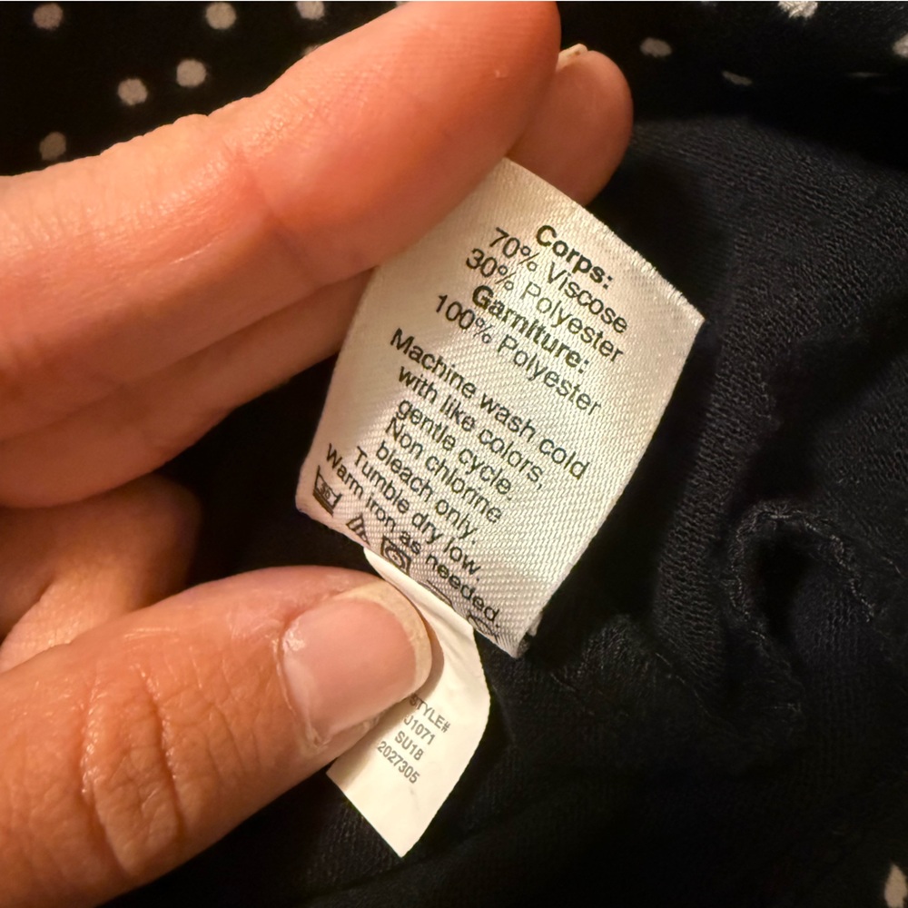 J.Crew Black Sleeveless Tank Top Polka Dot Hem Keyhole Back Size M - Picture 3 of 10
